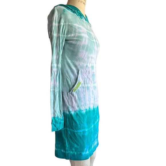 Womens Dress Size Small Tie Dye Hoodie Long Sleeve Hippie Boho Coastal Beachy - Picture 4 of 8